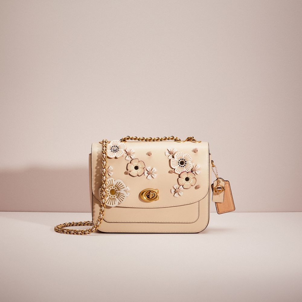 CH690 - Upcrafted Madison Shoulder Bag With Tea Rose Knot Brass/Ivory