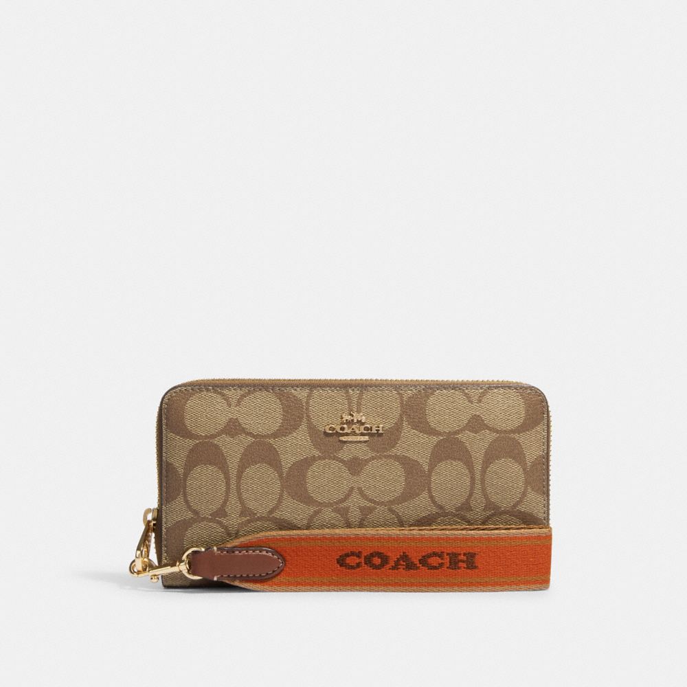 COACH CH692 Long Zip Around Wallet In Signature Canvas IM/KHAKI/CANYON MULTI