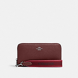 COACH CH705 Long Zip Around Wallet SILVER/WINE MULTI