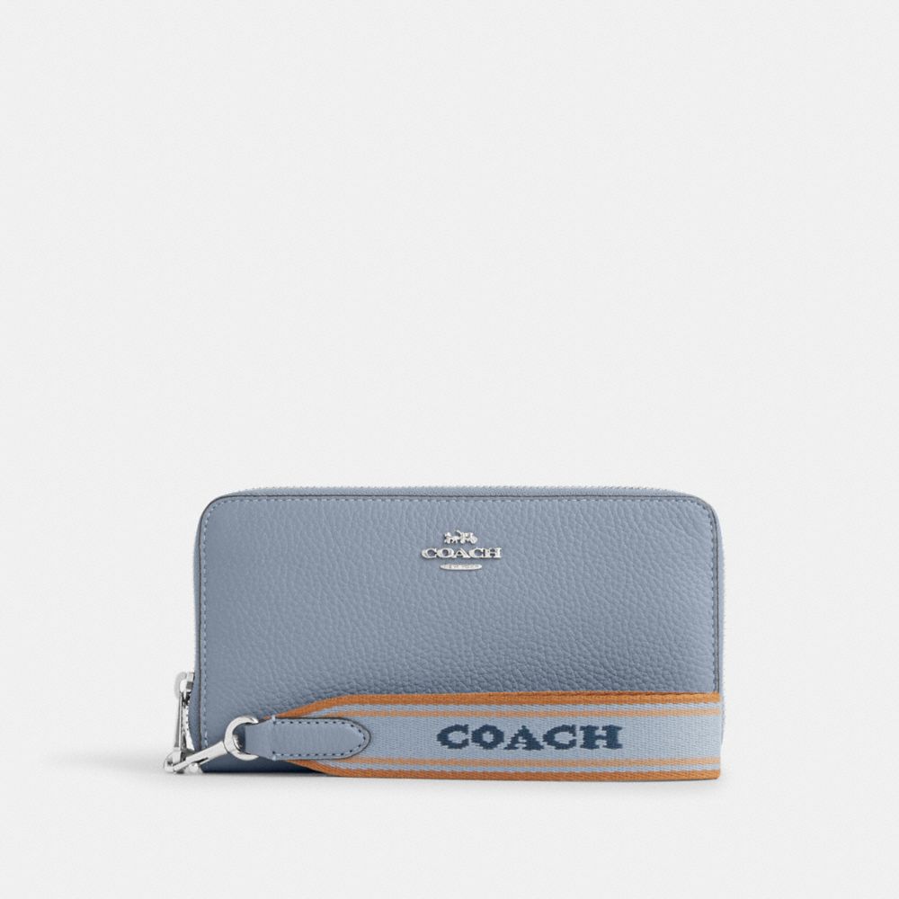 COACH CH705 Long Zip Around Wallet Silver/Grey Mist Multi