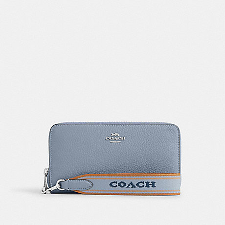 COACH CH705 Long Zip Around Wallet Silver/Grey-Mist-Multi