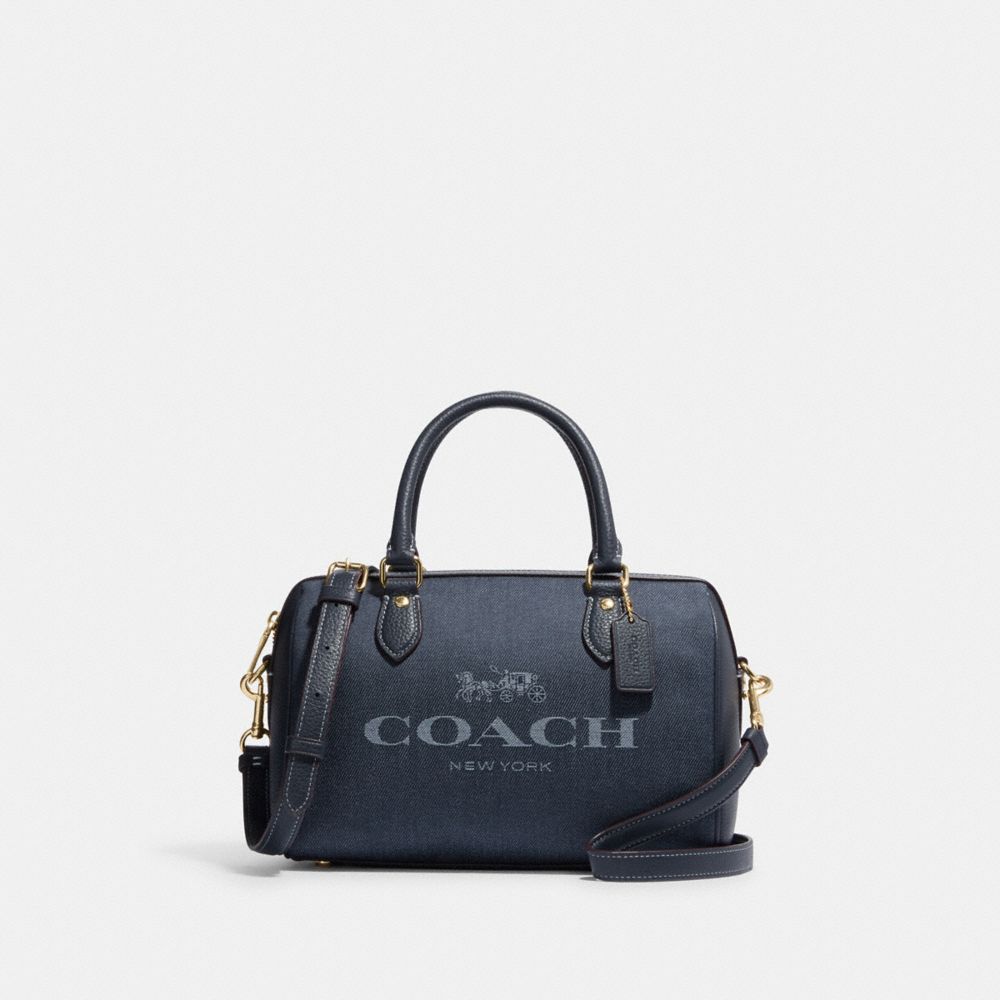 Rowan Satchel With Coach - CH729 - Gold/Denim Multi