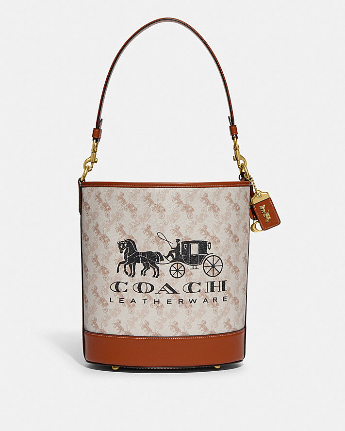 DAKOTA BUCKET BAG WITH HORSE AND CARRIAGE PRINT