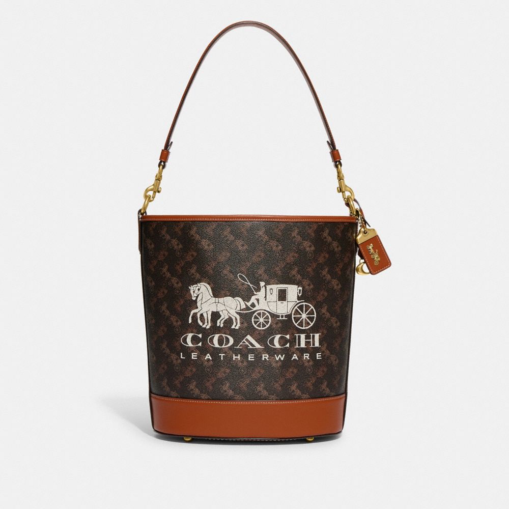 DAKOTA BUCKET BAG WITH HORSE AND CARRIAGE PRINT