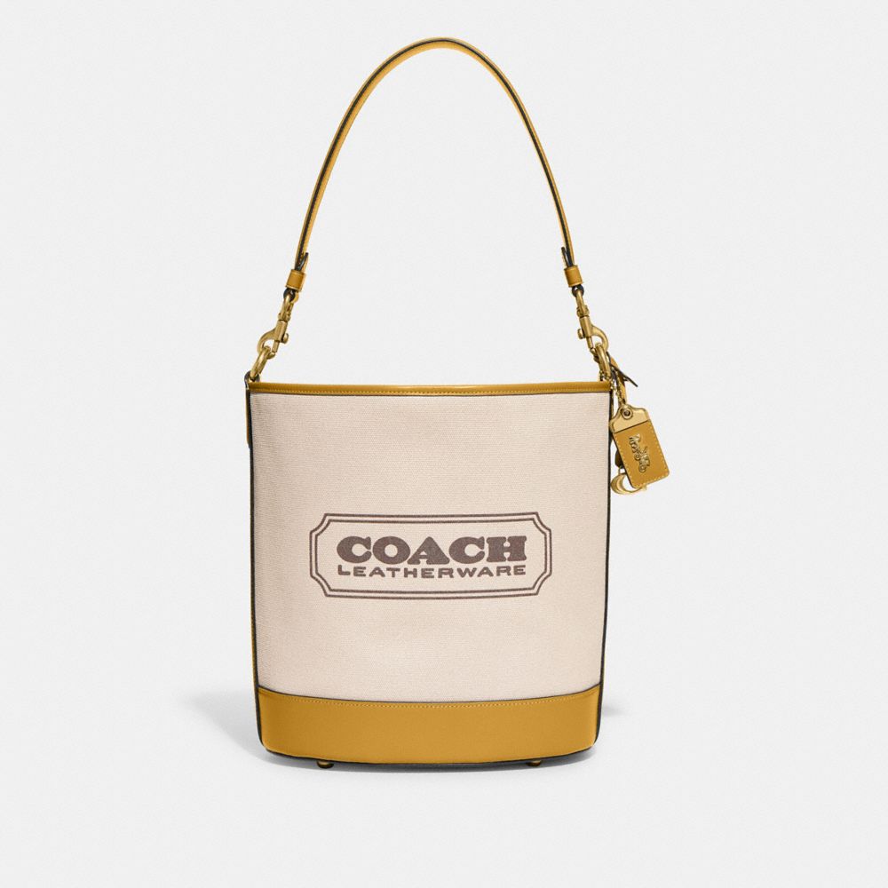 COACH CH739 Dakota Bucket Bag BRASS/NATURAL CANVAS/YELLOW GOLD