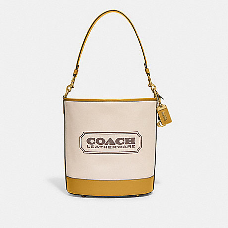 COACH CH739 Dakota Bucket Bag Brass/Natural-Canvas/Yellow-Gold