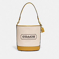 Dakota Bucket Bag - CH739 - Brass/Natural Canvas/Yellow Gold