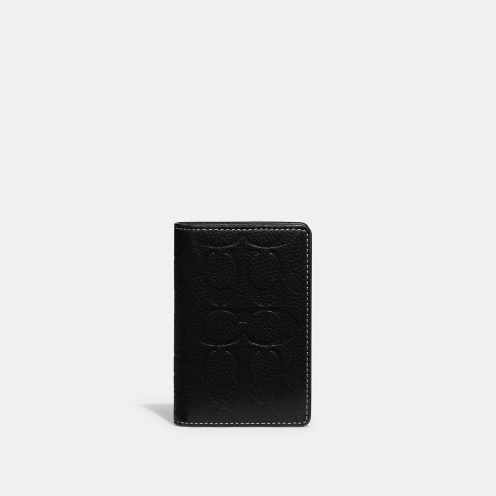 COACH CH749 Card Wallet In Signature Leather Black
