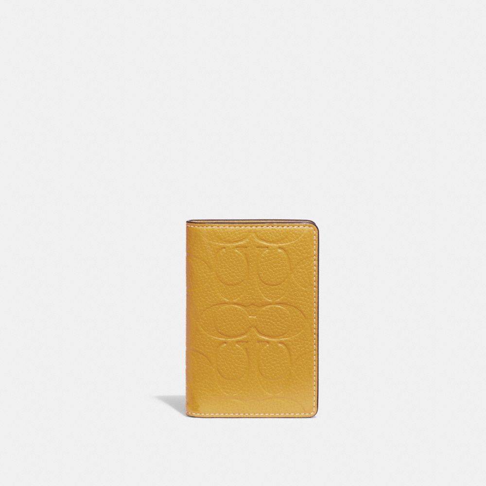 COACH CH749 Card Wallet In Signature Leather Yellow Gold