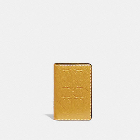 COACH CH749 Card Wallet In Signature Leather Yellow Gold