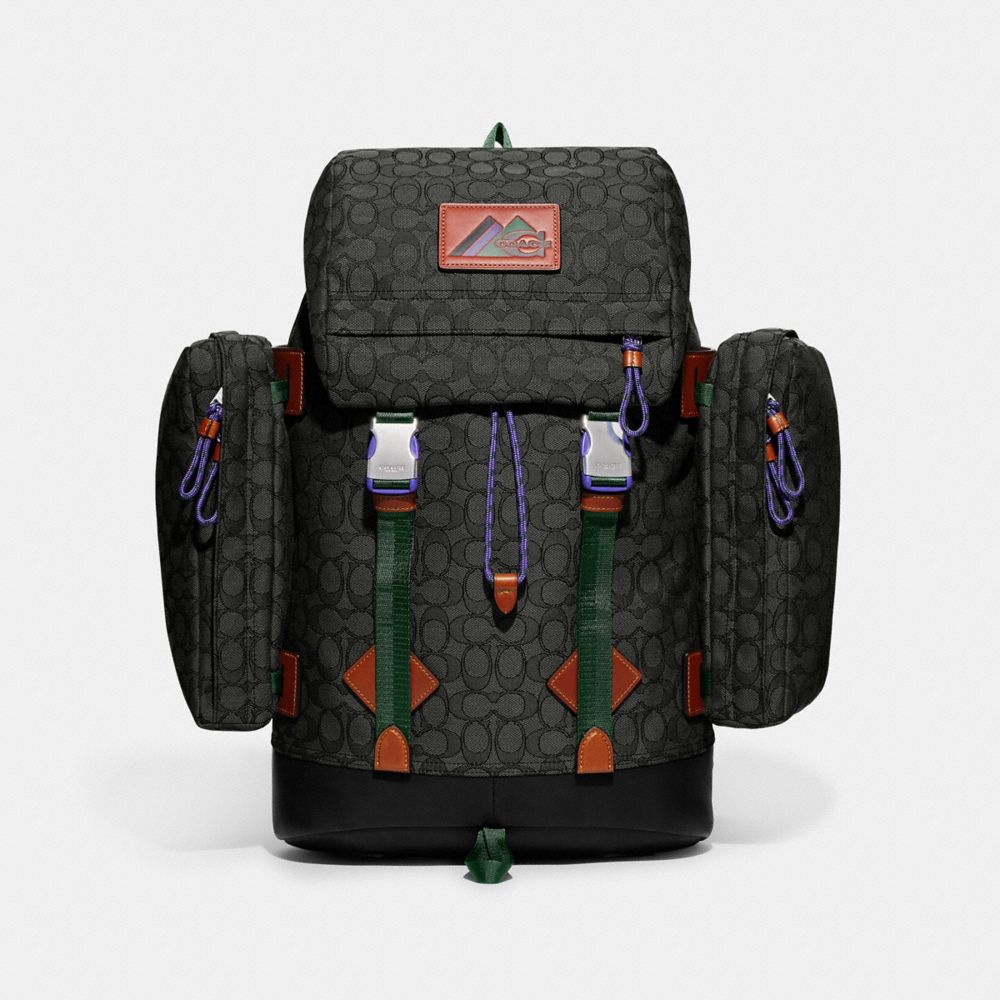 Utility Backpack In Signature Jacquard - CH759 - Charcoal