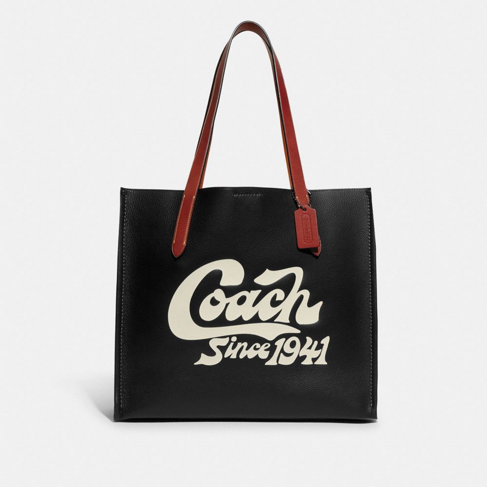 COACH CH766 Relay Tote With Coach Graphic Black