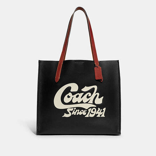 CH766 - Relay Tote With Coach Graphic Black