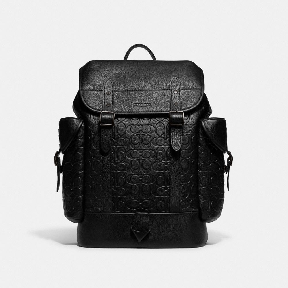 Coach leather hotsell backpack black