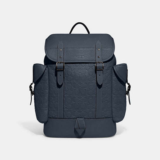 CH767 - Hitch Backpack In Signature Leather Denim
