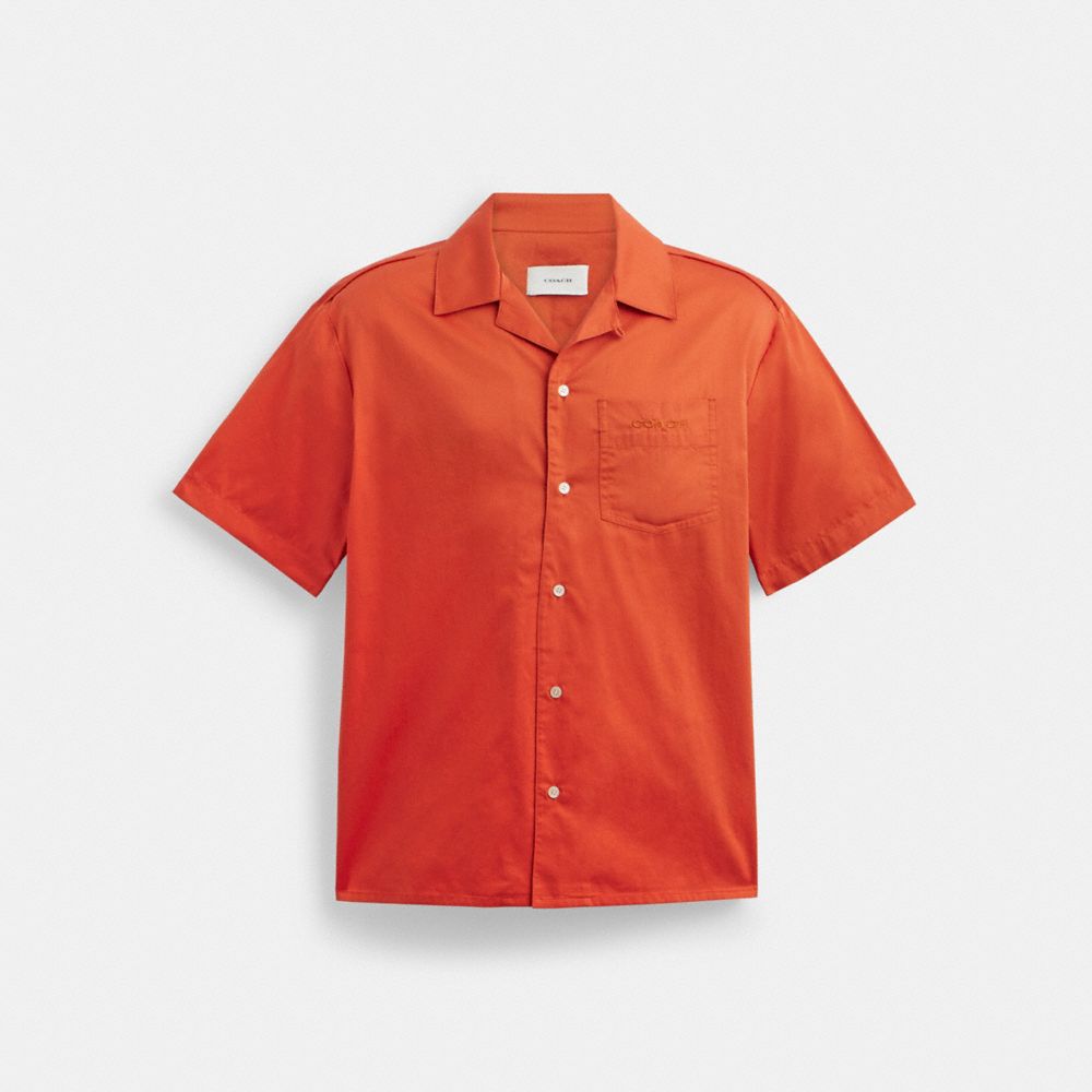 COACH CH782 Solid Camp Shirt Sun Orange