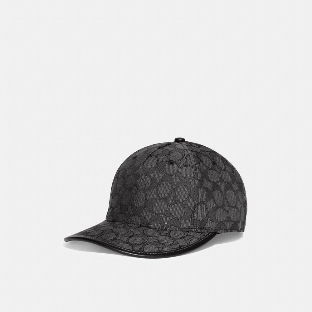 COACH CH788 Signature Jacquard Baseball Hat Charcoal