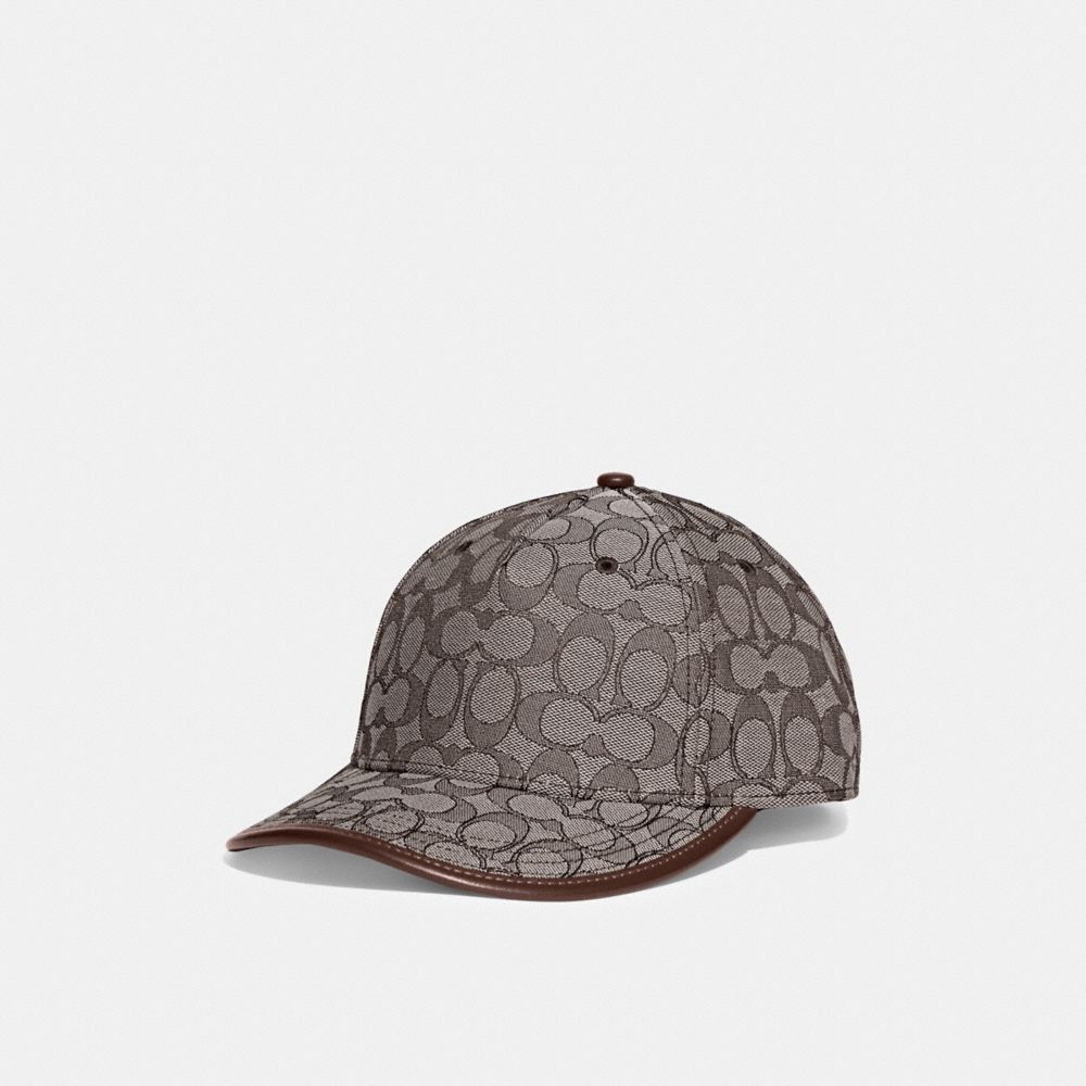 COACH CH788 Signature Jacquard Baseball Hat Oak