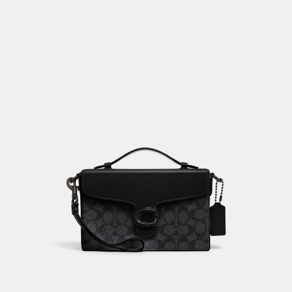 COACH CH798 Tabby Box Bag In Signature Canvas Pewter/Charcoal Black
