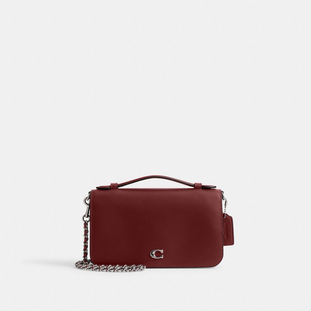 COACH CH802 Bea Crossbody Bag SILVER/DARK RUBY