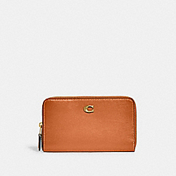 Medium Zip Around Wallet - CH806 - Brass/Faded Orange