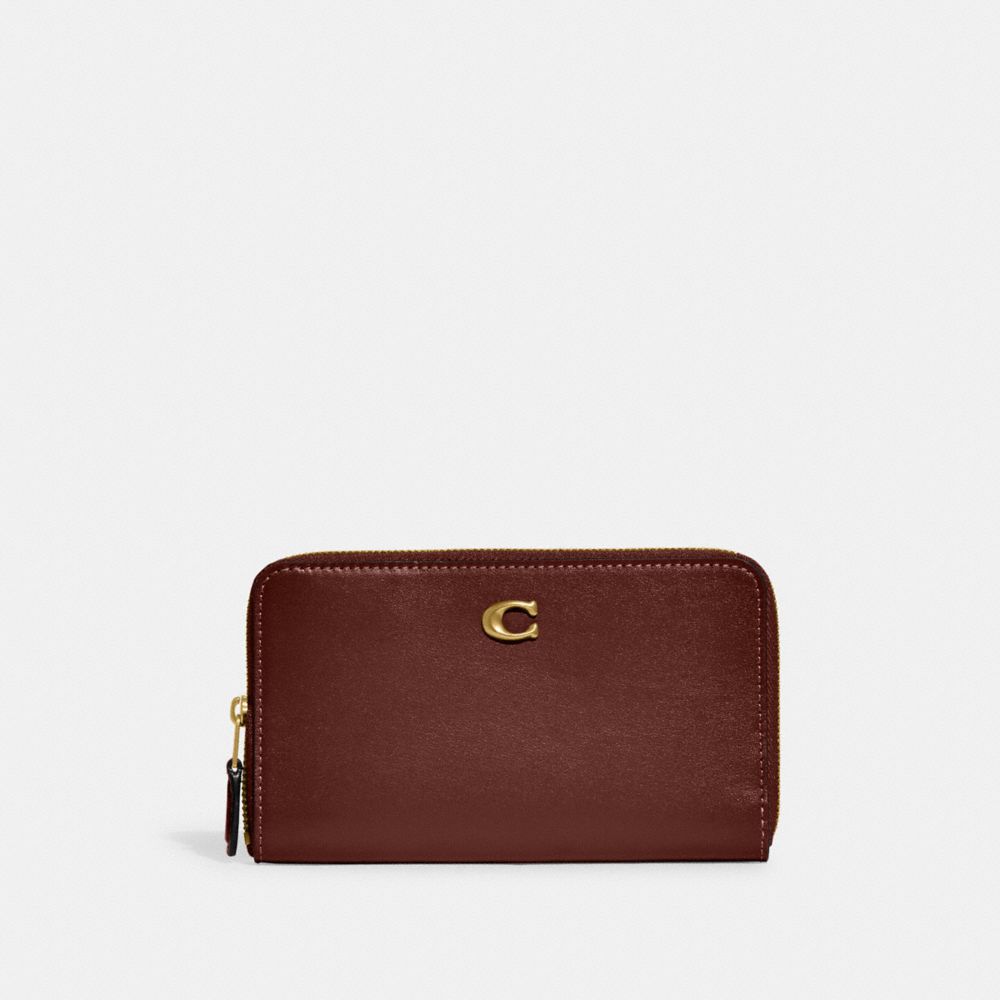 COACH CH806 Medium Zip Around Wallet Brass/Wine