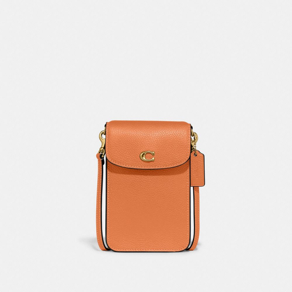 Coach phone crossbody store in pebbled leather