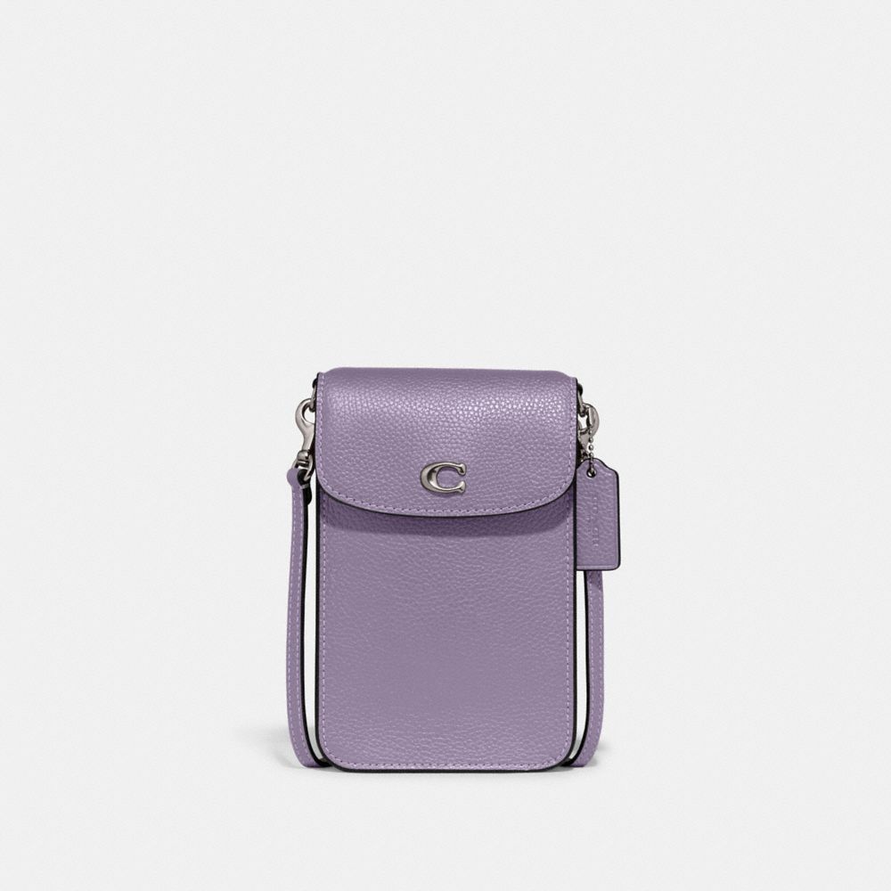 COACH CH815 Phone Crossbody Bag SILVER/LIGHT VIOLET