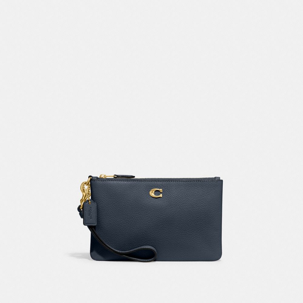 CH818 - Small Wristlet Brass/Denim