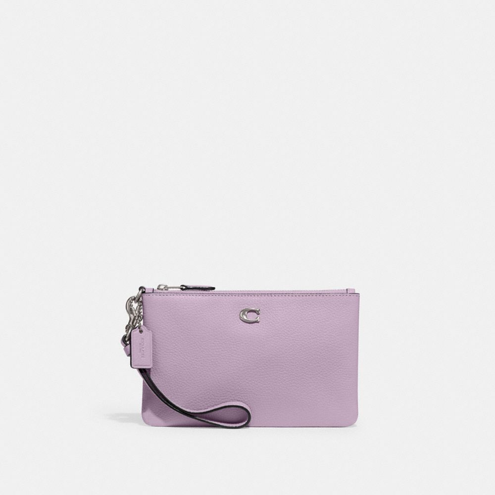 COACH CH818 Small Wristlet SILVER/SOFT PURPLE