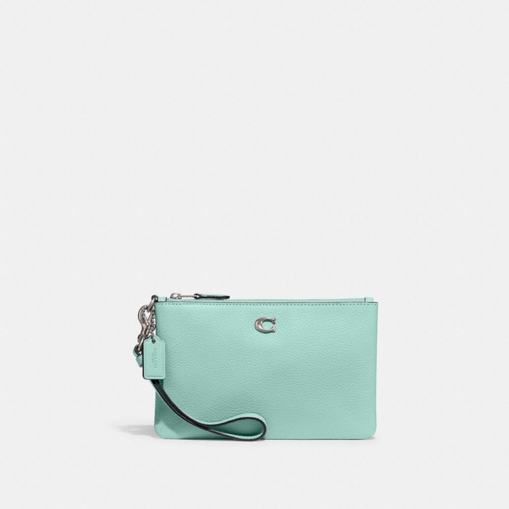 COACH CH818 Small Wristlet SILVER/FADED BLUE