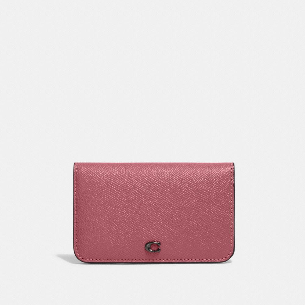 COACH CH821 Slim Card Case Pewter/Rouge