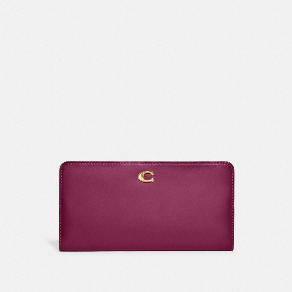 COACH CH823 Skinny Wallet BRASS/DEEP PLUM
