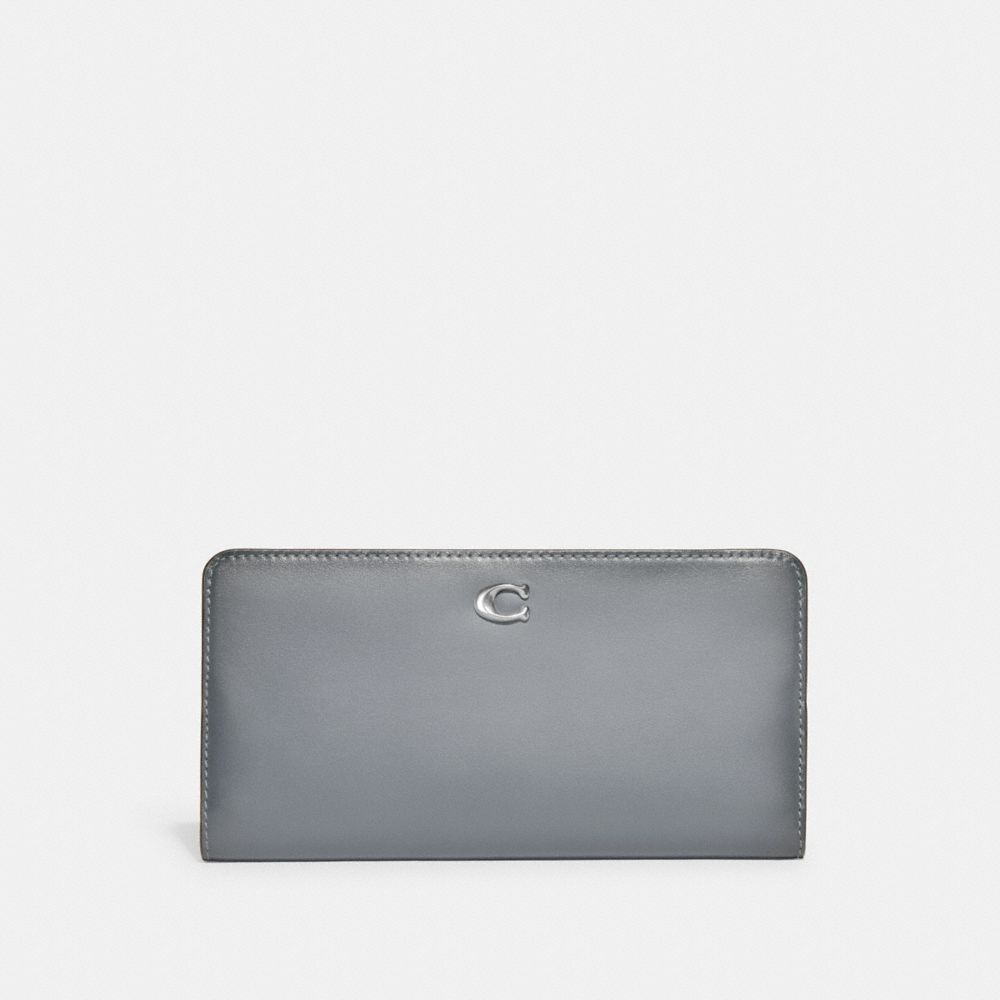 COACH CH823 Skinny Wallet SILVER/GREY BLUE
