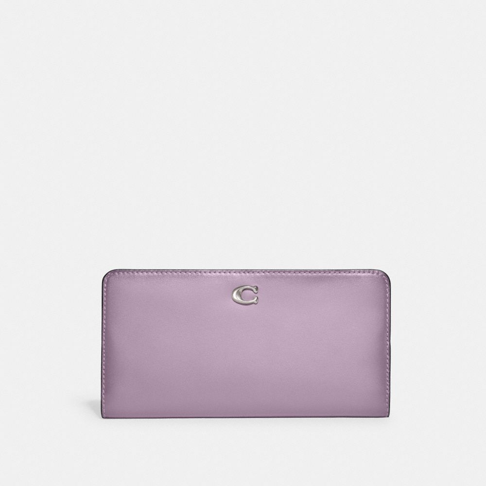 COACH CH823 Skinny Wallet SILVER/SOFT PURPLE