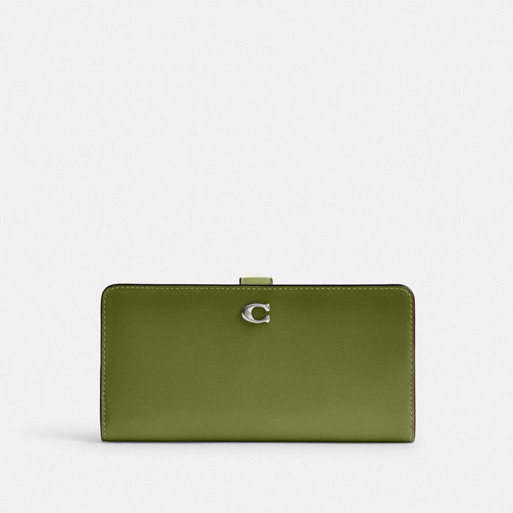 COACH CH823 Essential Slim Wallet SILVER/DARK LIME