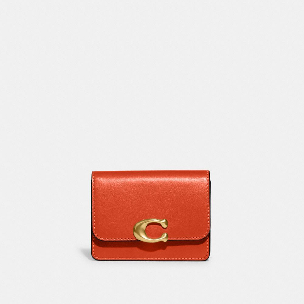 COACH CH825 Bandit Card Case BRASS/SUN ORANGE