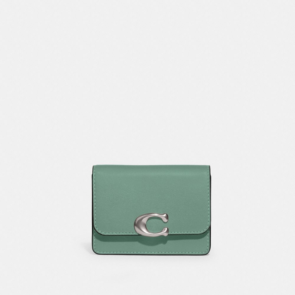 COACH&reg;,Bandit Card Case,Calfskin Leather,Bi Fold,Card Case,Logo,Metal,Casual,,Front View