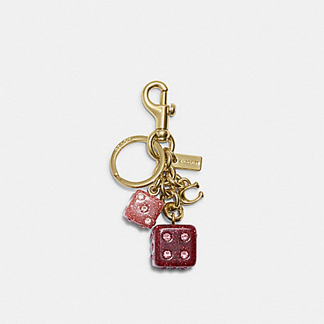 COACH CH831 Dice Cluster Bag Charm Gold/Pink-Multi