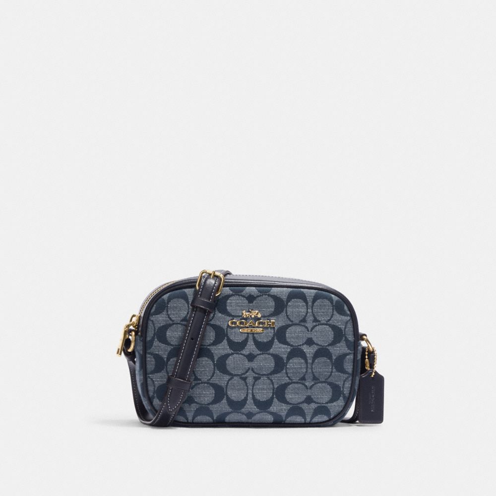 Mini Jamie Camera Bag In Signature Chambray - CH840 - Gold/Denim Multi