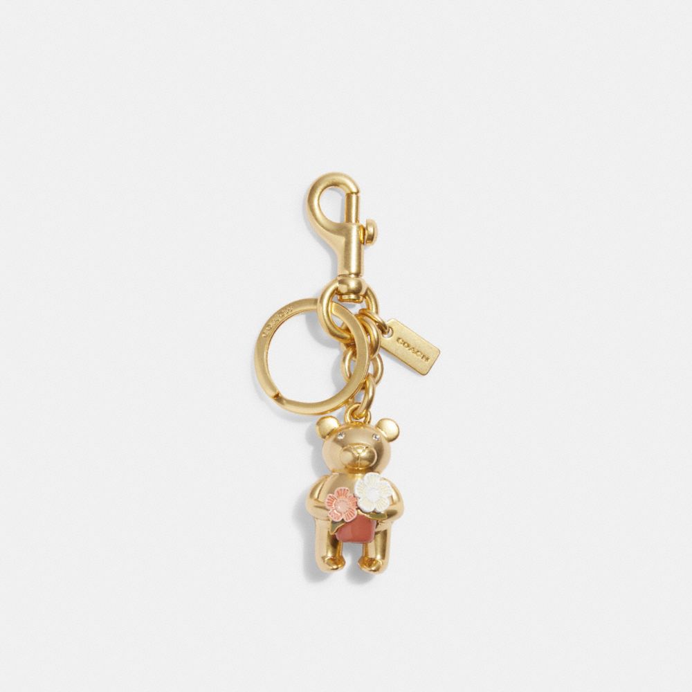 COACH CH845 Garden Bear Bag Charm Im/Gold Multi