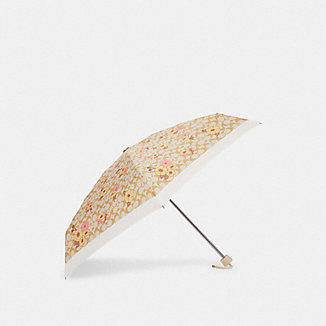 COACH CH853 Mini Umbrella In Signature Floral Cluster Print Gold/Light Khaki Multi