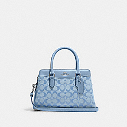 Mini Darcie Carryall In Signature Chambray - CH859 - Silver/Cornflower Multi