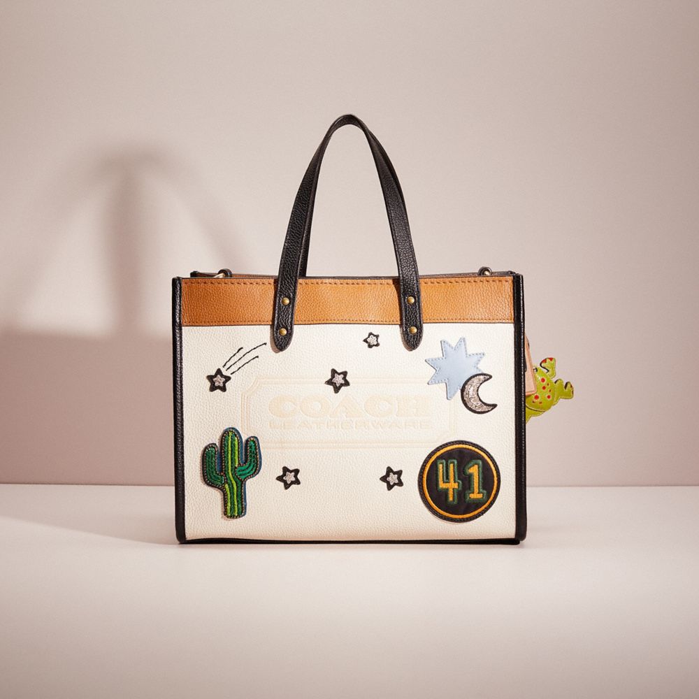 CH869 - Upcrafted Field Tote 30 In Colorblock With Coach Badge Brass/Chalk Multi