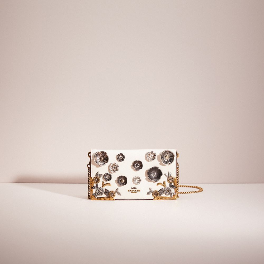 CH997 - Upcrafted Callie Foldover Chain Clutch With Metal Tea Rose Brass/Chalk