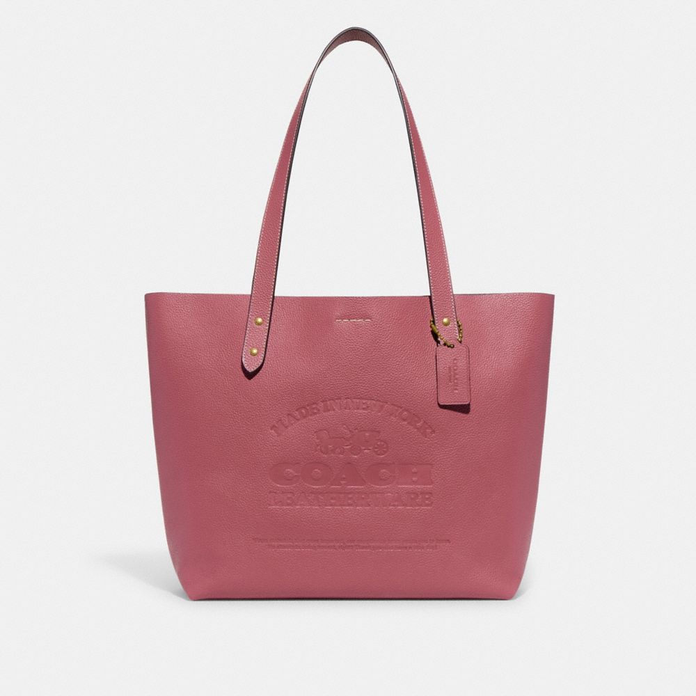 COACH CI016 Made In New York Tote Brass/Red