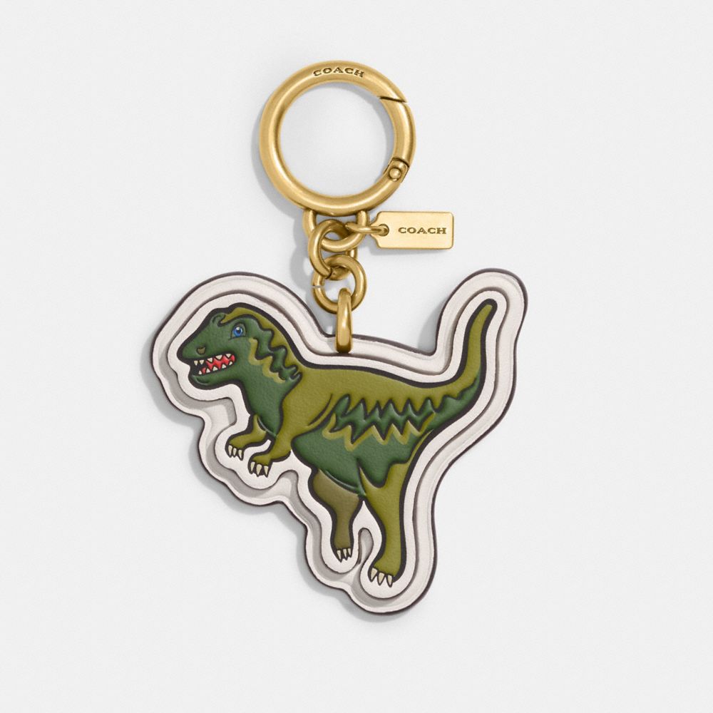 Rexy Bag Charm With Signature Canvas - CI094 - Brass/Chalk