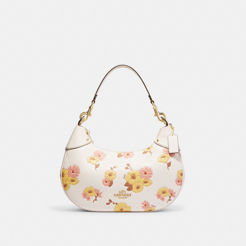 COACH CI104 Mara Hobo With Floral Cluster Print GOLD/CHALK MULTI