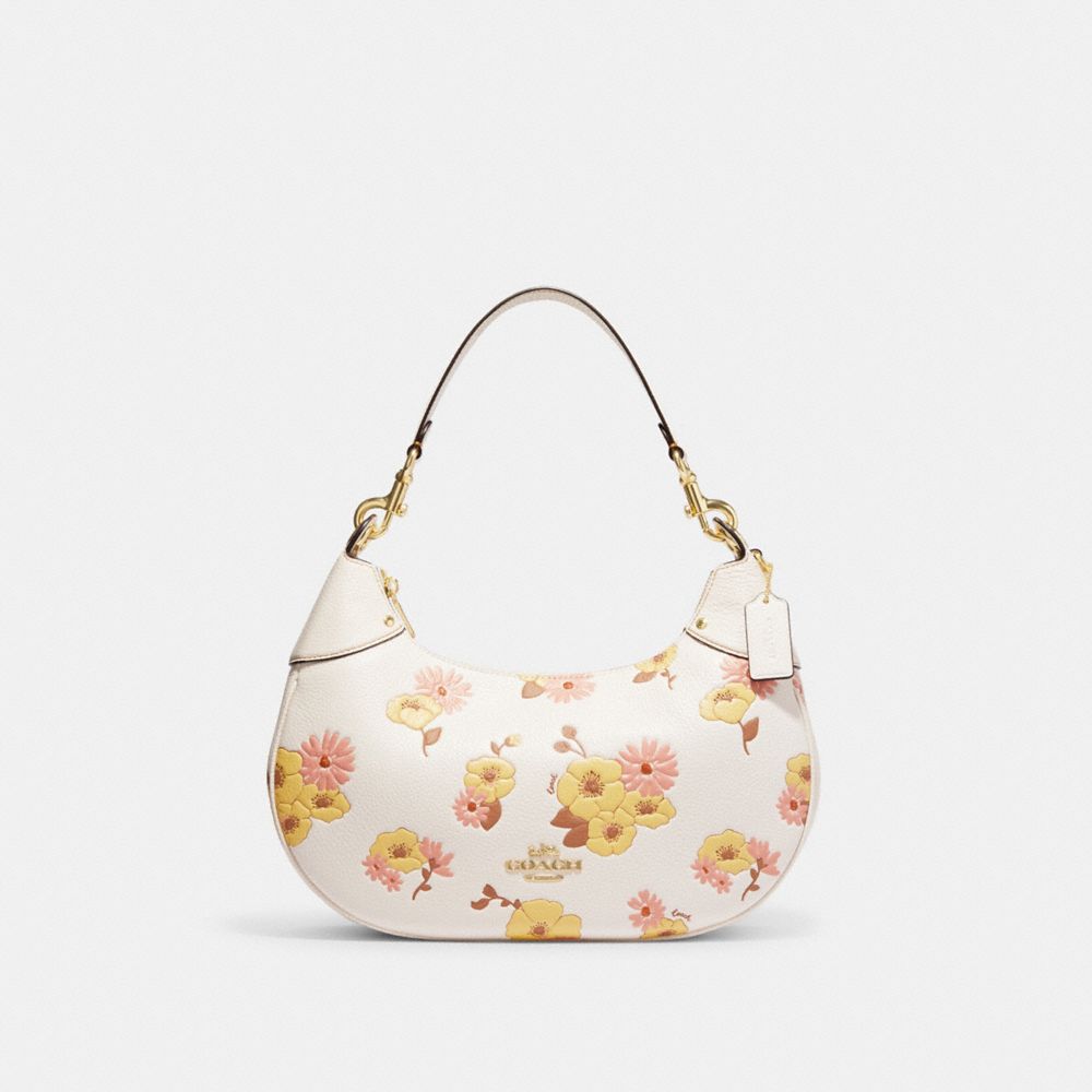 COACH Ci104 - MARA HOBO WITH FLORAL CLUSTER PRINT - GOLD/CHALK MULTI ...