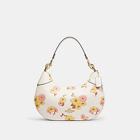 COACH CI104 Mara Hobo With Floral Cluster Print Gold/Chalk-Multi